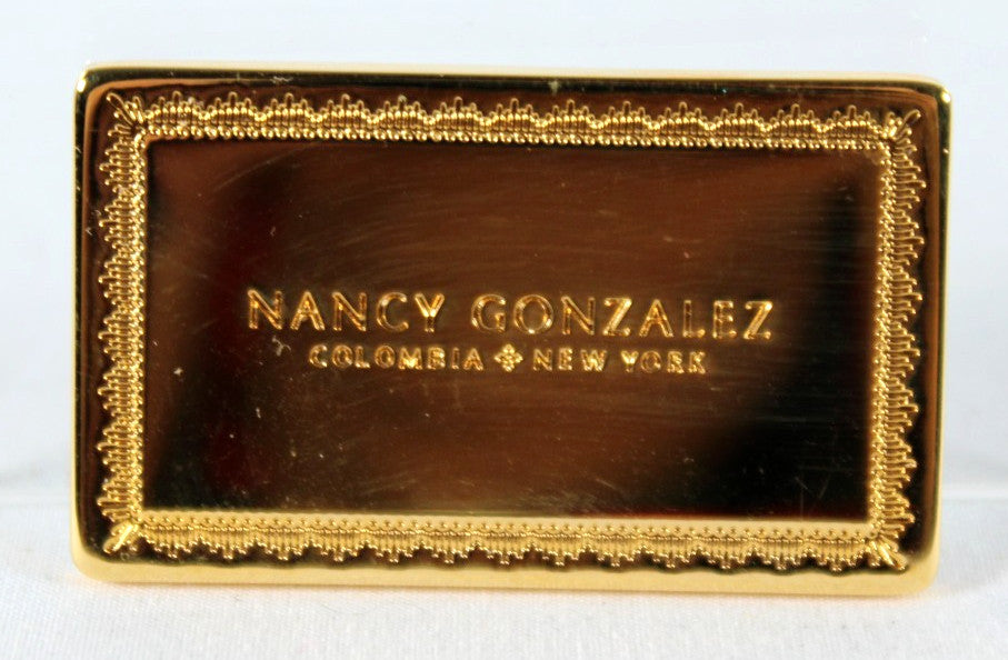 NANCY GONZALEZ Metallic Silver & Gold Python Skin Long Clutch Bag