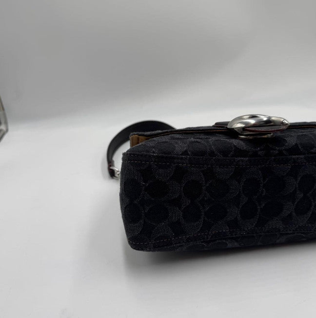 Coach Soft Tabby Shoulder Bag Denim Black 2-way C Hardware Used Authentic