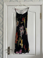 René Derhy Y2K Floral Spider Back Midi Dress