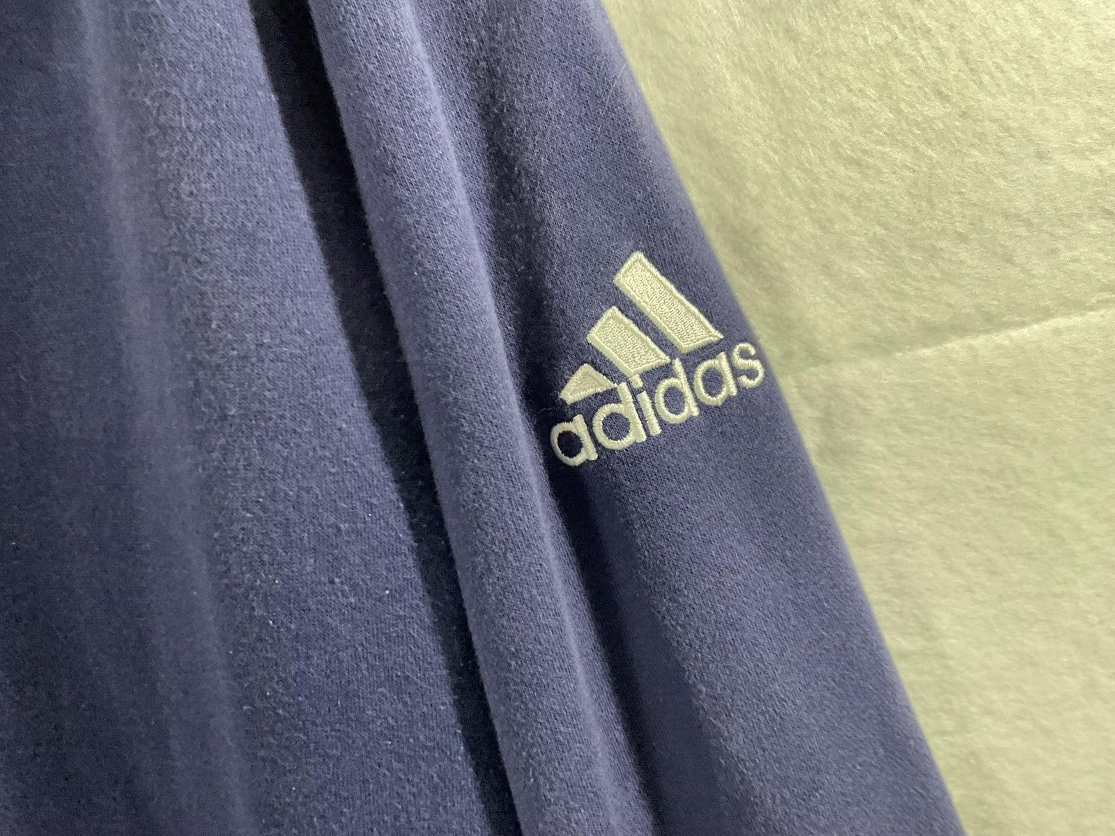 VTG Adidas Hoodie Men XL Blue Full Zip Fleece 3-Stripes Logo Sweatshirt Athletic