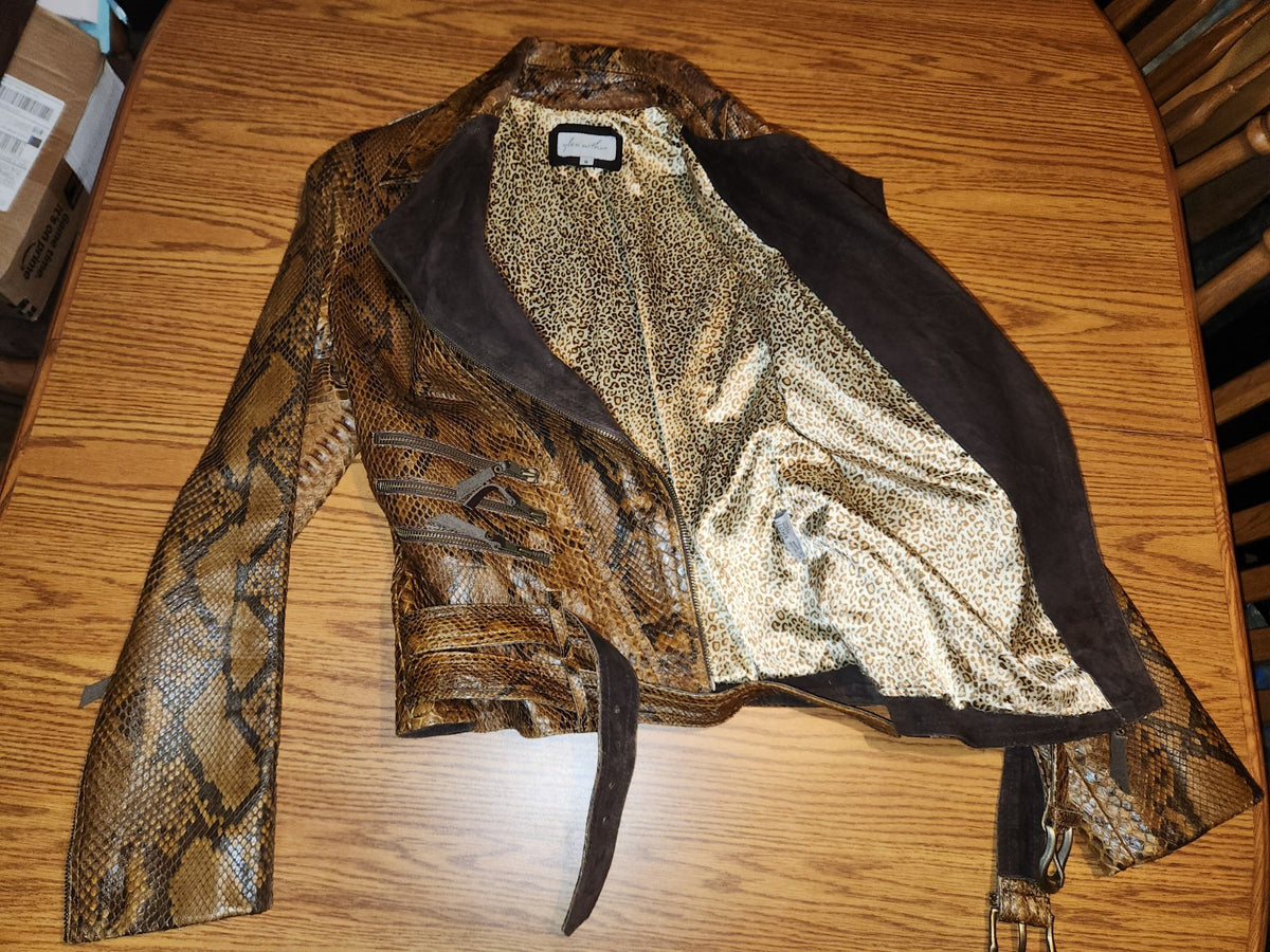 Glen Arthur Python Skin Jacket Size 8