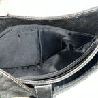 Vintage GUESS Black Baguette Shoulder Bag Y2K Buckle Faux Leather