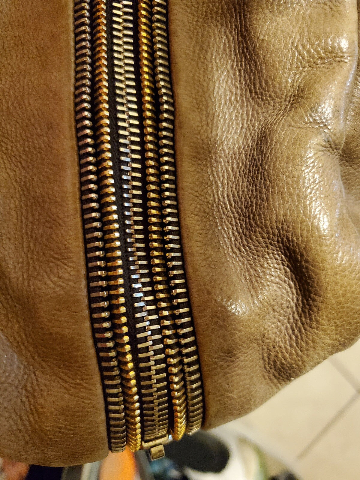 Prada Beige Brown Ombre Glace Medium Wristlet