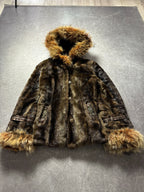 Vintage 90s-2000s JAPANESE JUNYA WATANABE STYLE  FAUX FUR  JACKET WOMENS CARTI