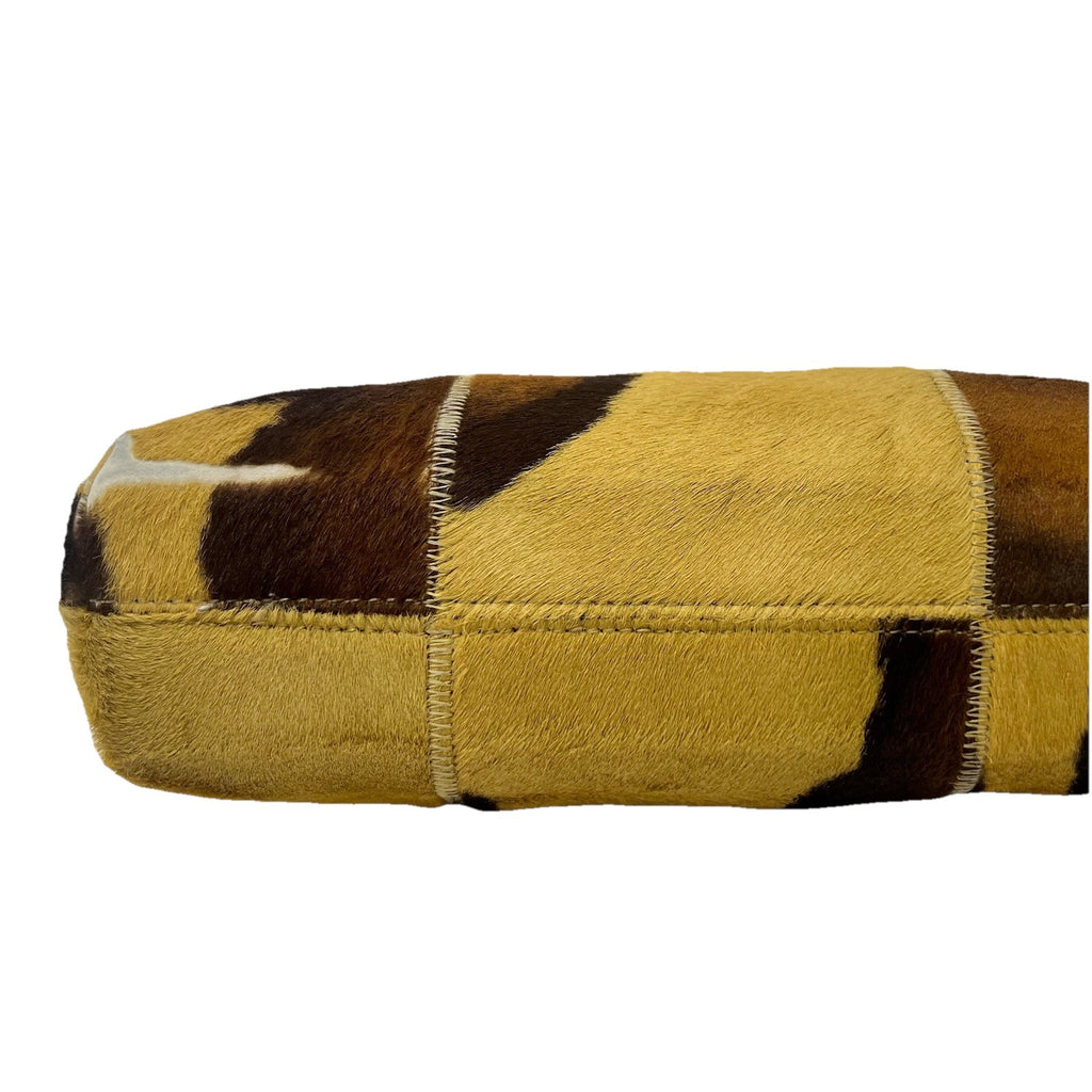 FRANCESCO BIASIA Vintage Animal Print Patchwork  Shoulder Bag