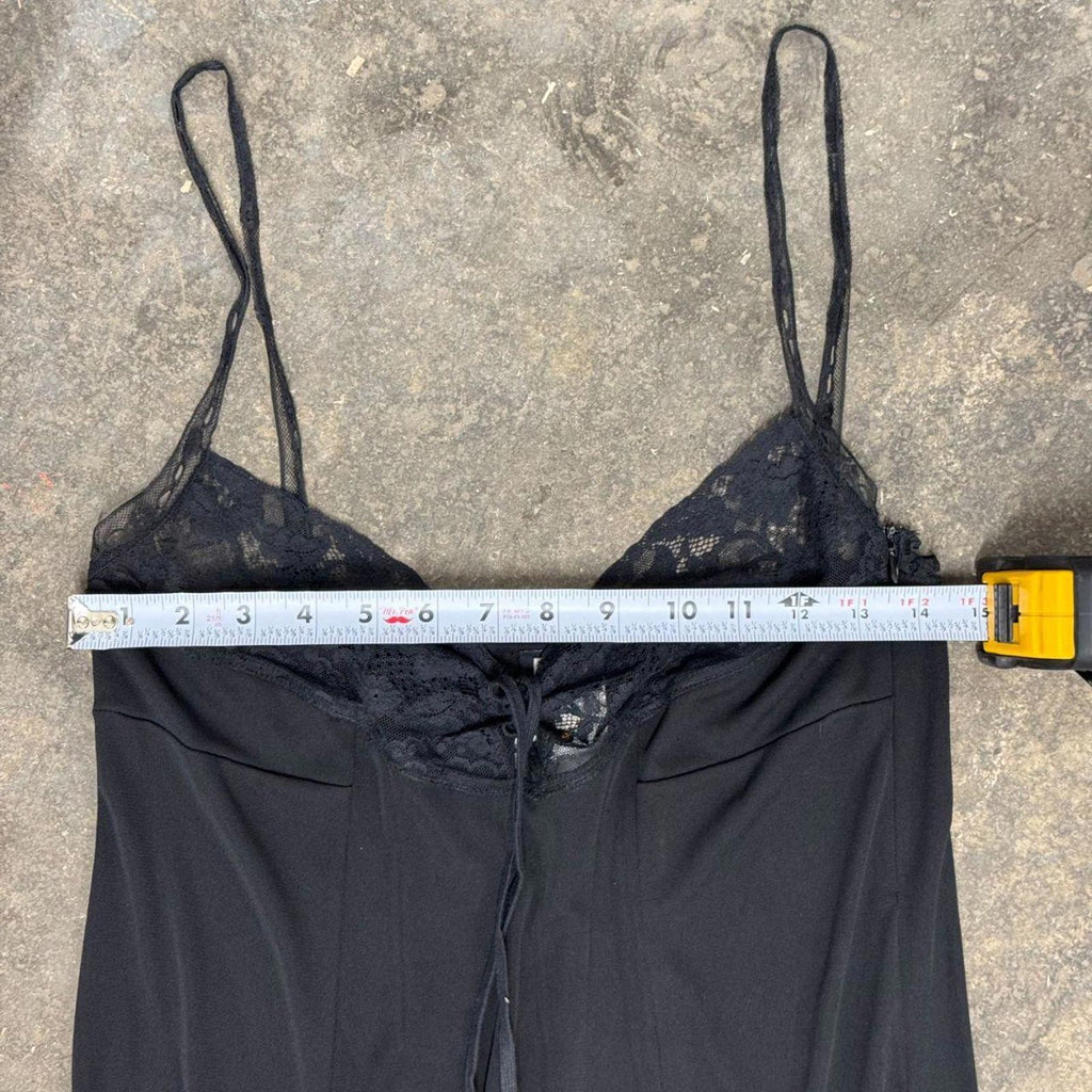 Vintage Y2K Black Dolce & Gabbana Lace-Trim Slip Dress