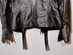 Cache Vintage Lamb Leather Jacket with Detachable Fox Fur Collar