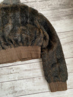 CROPPED 2000s JAPANESE ISSEY MIYAKE STYLE RARE LUXURY FAUX FUR  JACKET