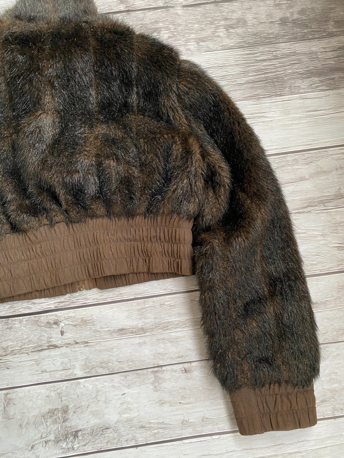 CROPPED 2000s JAPANESE ISSEY MIYAKE STYLE RARE LUXURY FAUX FUR  JACKET