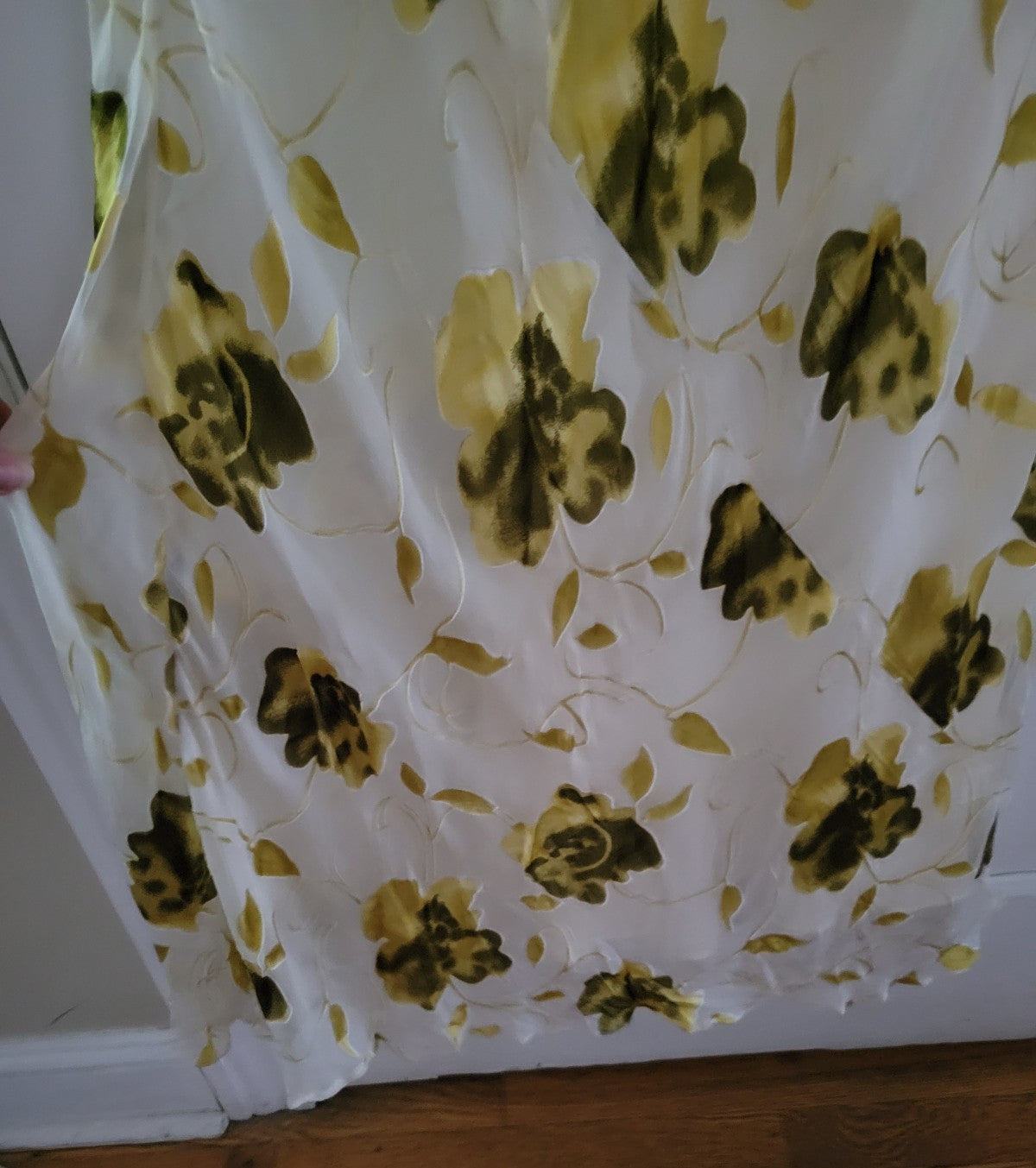 Chetta B Evenings Vintage Silk Blend Floral Babydoll Dress Yellow Size 10