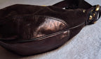 Francesco Biasia Brown Leather and Suede Medium Shoulder Bag with Tassels