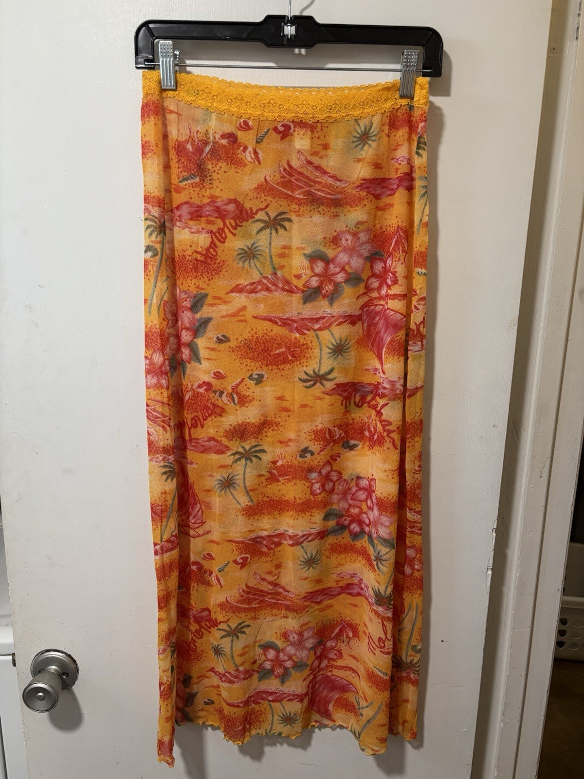Victoria's Secret 1990s Mesh Lace Tropical Tank and Maxi Skirt Set Medium Large