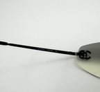 Vintage Authentic Chanel Shield Sunglasses 4078-B Gradient Lens Black Frames