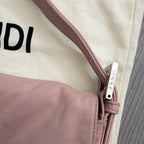 Fendi Pink Shoulder Bag Silver Logo Hardware Dust Bag