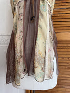LM Lulu Brown Boho Floral Cami Top Size 2
