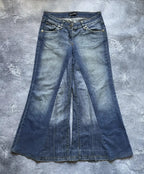 Vintage 00s Dolce&Gabbana Y2K Mega Flared Jeans Rare Womens Size 30 42