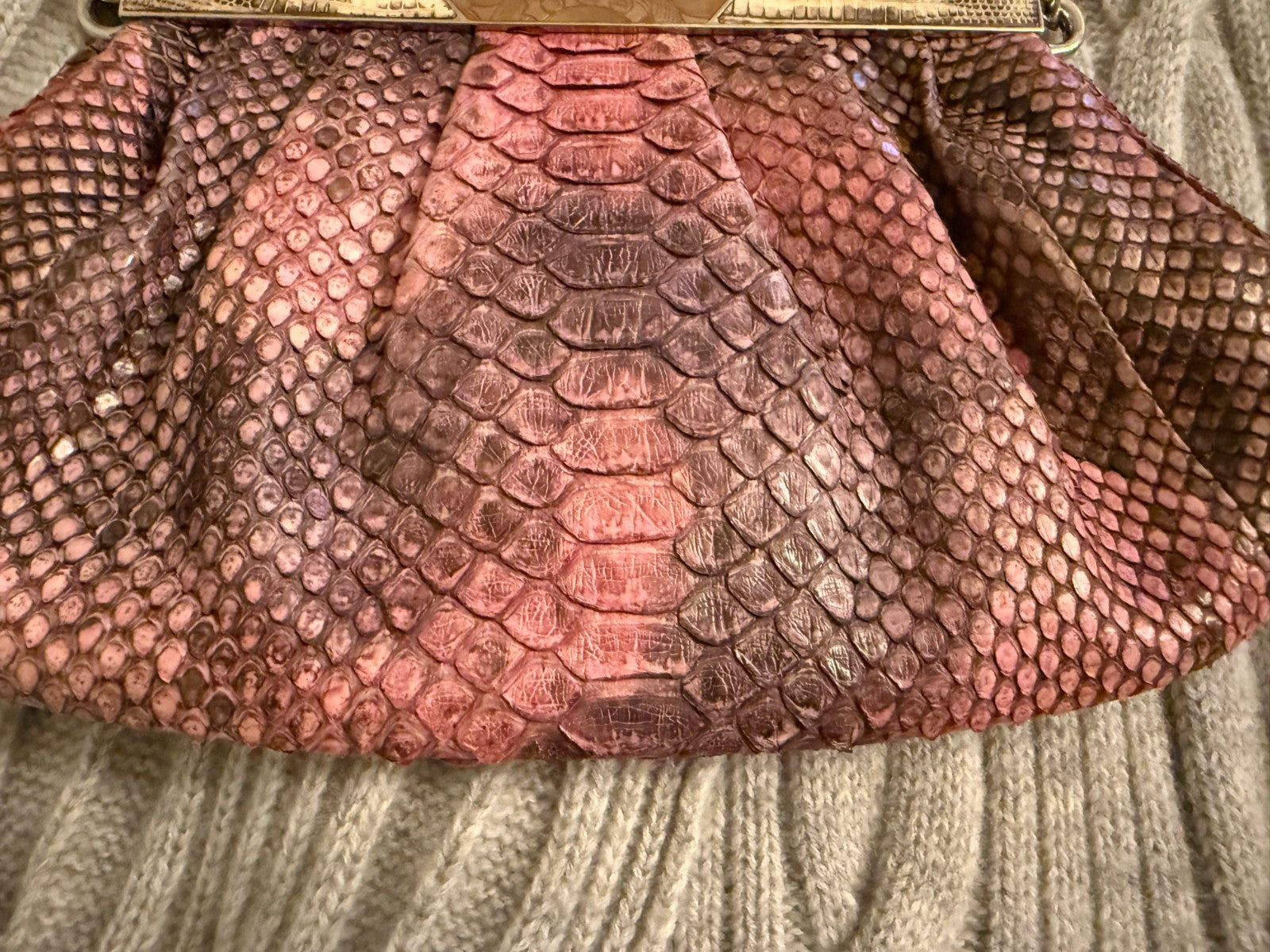 Vintage Prada Python with Lizard Handle and accents handbag