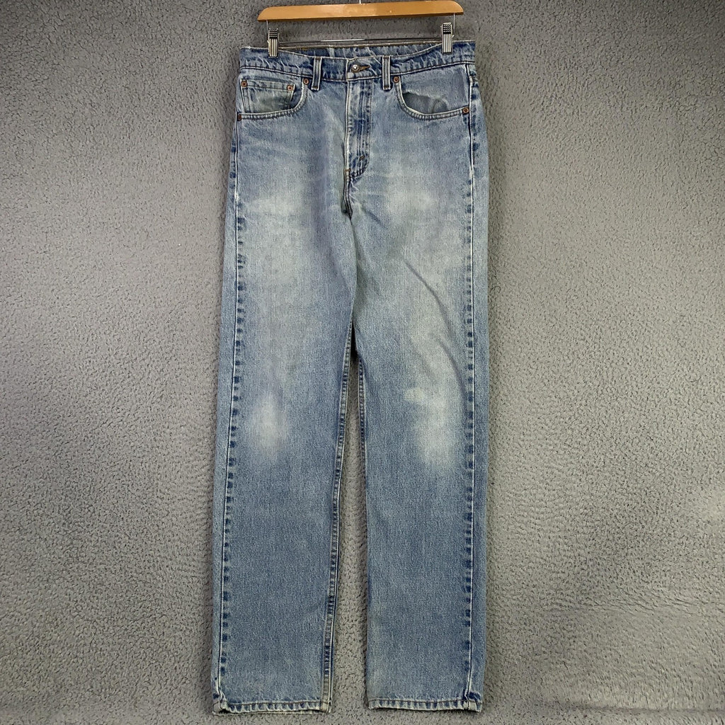 Vintage Levis 505 Jeans Mens 33x34 (32x33.5) Light Wash Straight Denim USA 90s