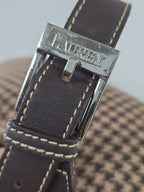 Lauren Ralph Lauren Brown Houndstooth Wool Blend Shoulder Bag Y2K
