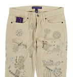 Ralph Lauren Purple Label Metal Embellished Cotton Jeans Pants 4 New $8000