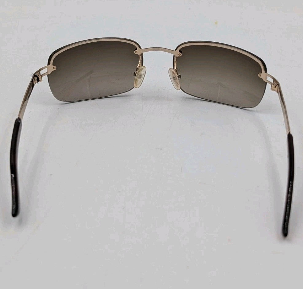 Vintage Burberry B8926/S Rimless Sunglasses Brown Gradient Gold Safilo W/ Case