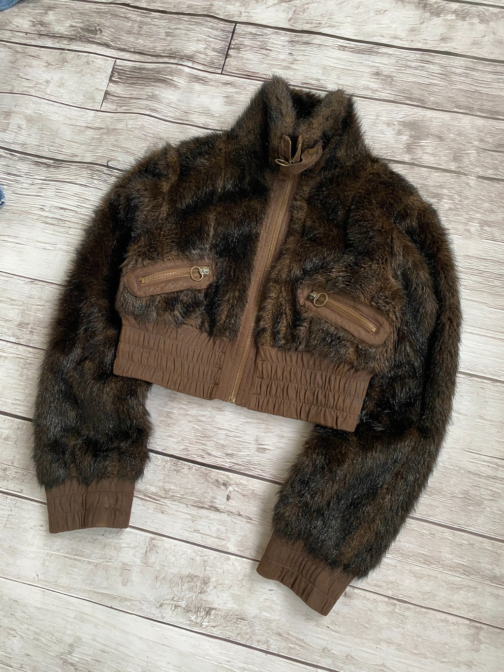 CROPPED 2000s JAPANESE ISSEY MIYAKE STYLE RARE LUXURY FAUX FUR  JACKET