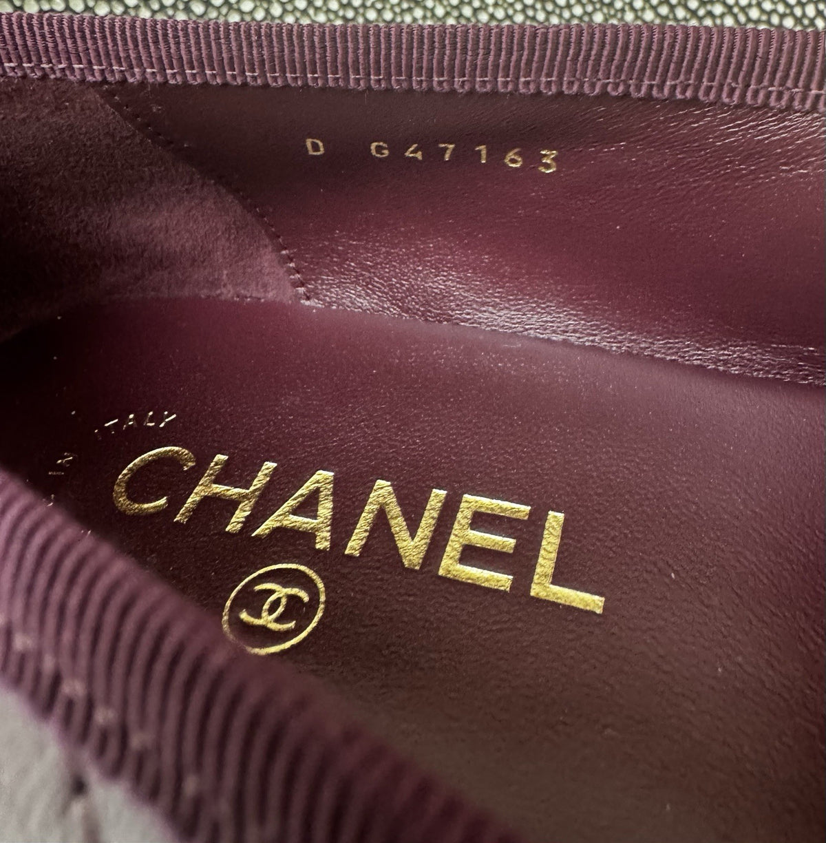 Chanel Cambon Coco Beach Ballet Flats Burgundy EU 39.5