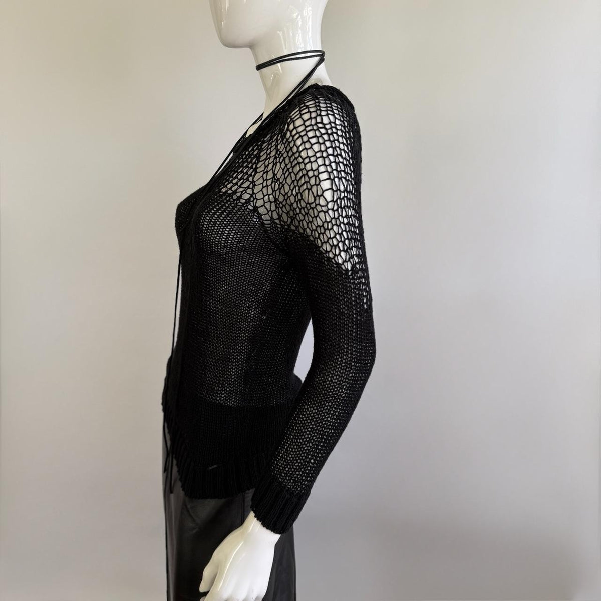 Cop Copine Open-Knit Mesh Sweater Top Small