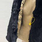 Vintage Black Rabbit and Fox Fur Jacket