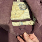 VTG Global Identity GIII Leather Aviator Bomber Jacket Men L Map Lined Purple