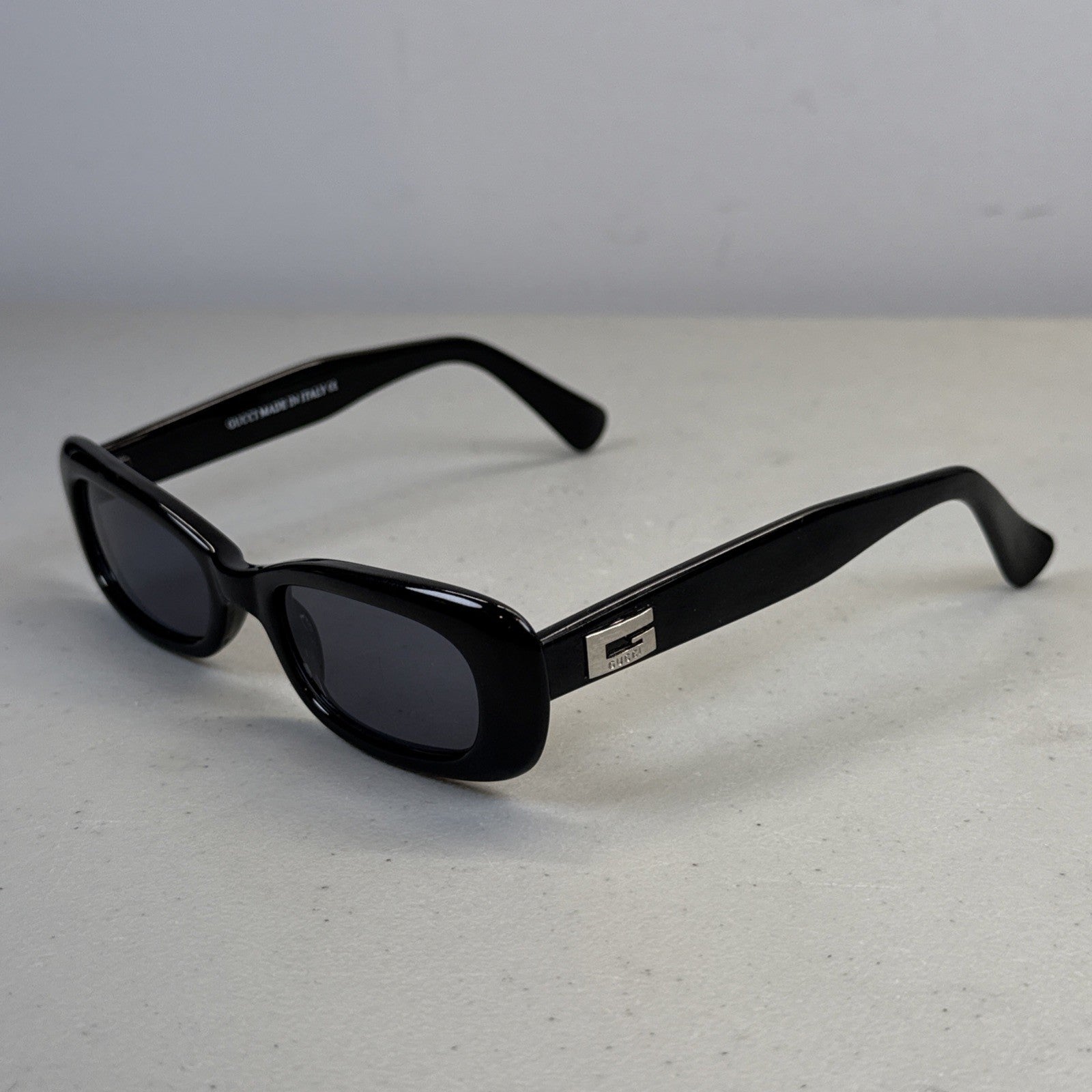 Gucci Oval Sunglasses, Black with Side G Logo