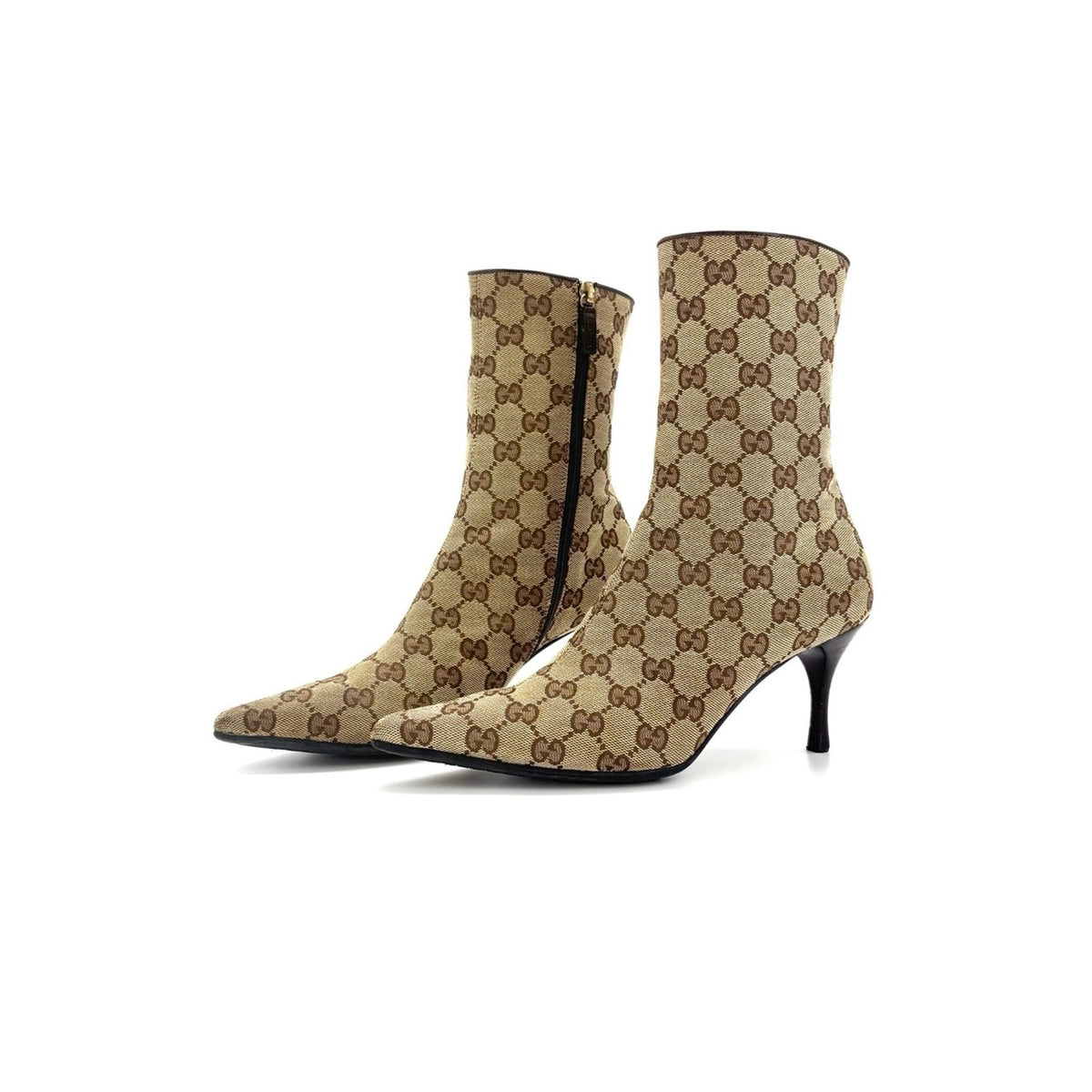 Gucci by Tom Ford GG Monogram Canvas Pointed-Toe Ankle Boots