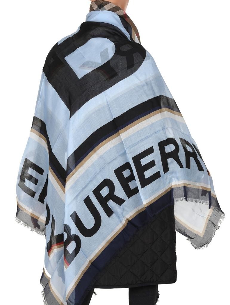 Burberry Modal Logo Scarf, Bubblegum Blue
