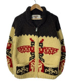 Kanata Cowichan Wool Jacket - Totem Pole Motif, Men's L