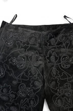 Bebe Black Suede Embellished Bootcut Flare Pants