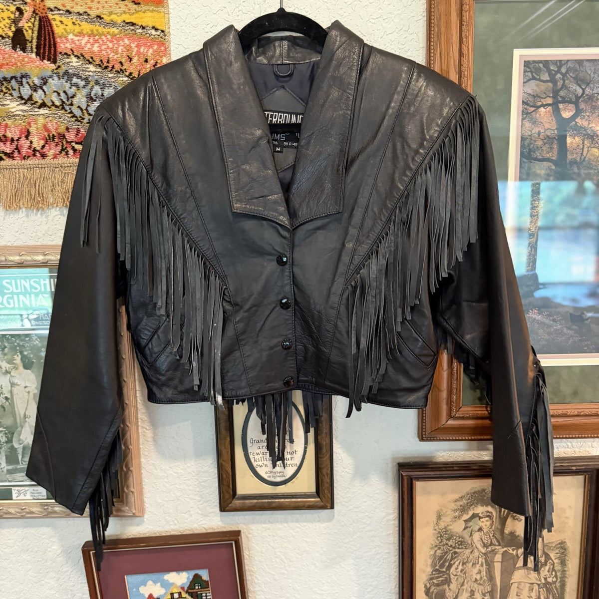 Vintage 80s Western Fringe Leather Jacket