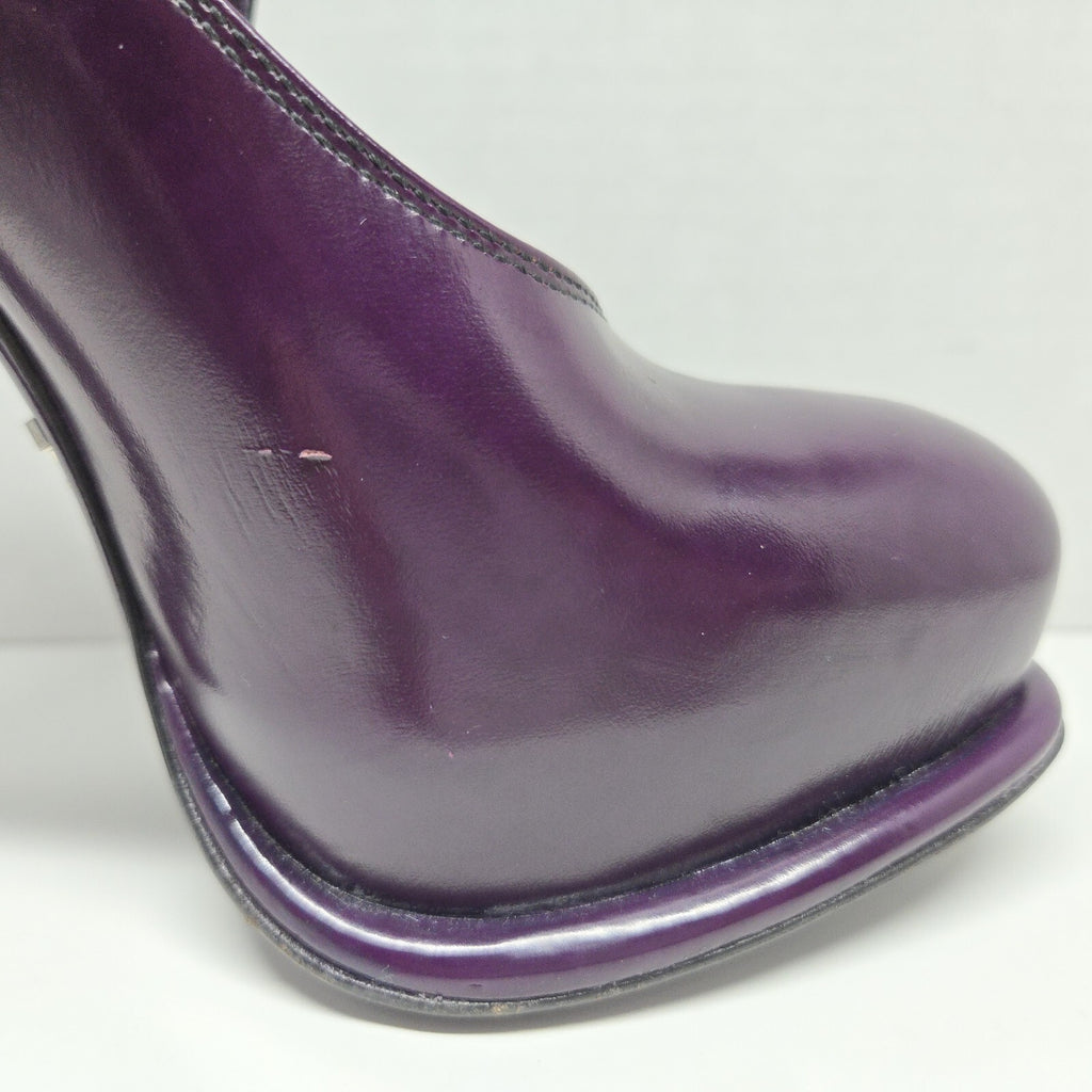 Prada Purple Black Patent Leather Strap Maryjane Heels Size EU 35 US 5