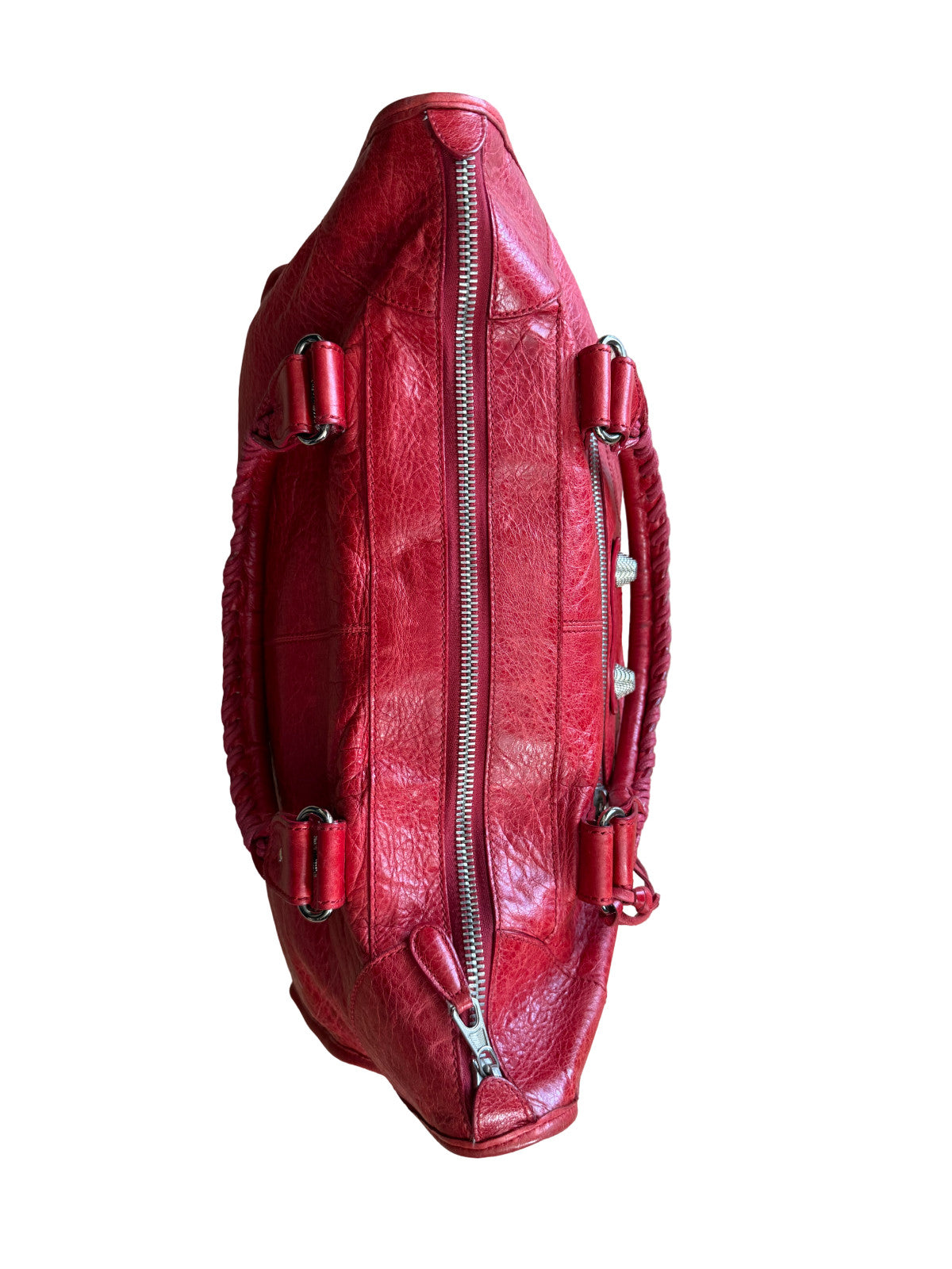 Balenciaga Red Lambskin City Work Bag, Giant 21 Silver Hardware