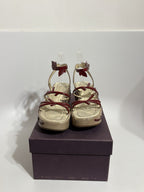 Prada SS1997 Red Floral Platform Sandal Heels