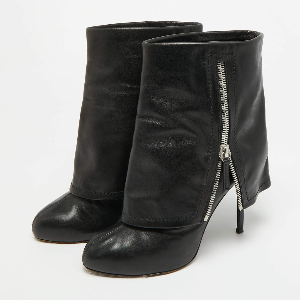 Giuseppe Zanotti Black Leather Mid-Calf Boots