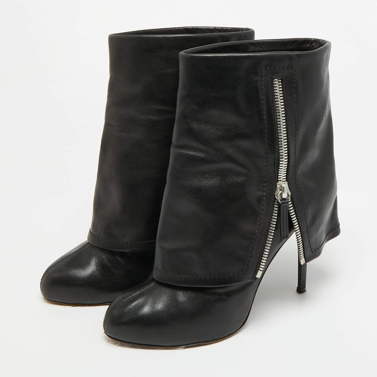 Giuseppe Zanotti Black Leather Mid-Calf Boots