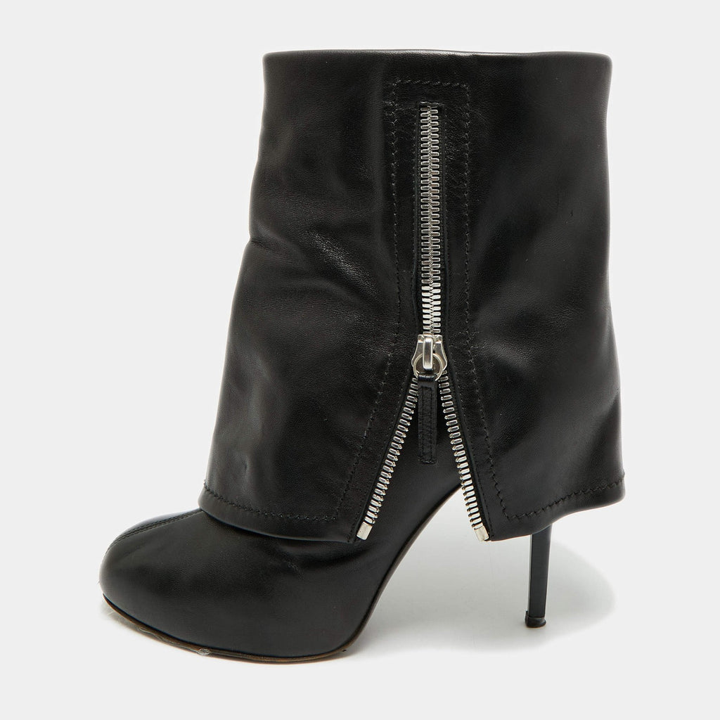 Giuseppe Zanotti Black Leather Mid-Calf Boots