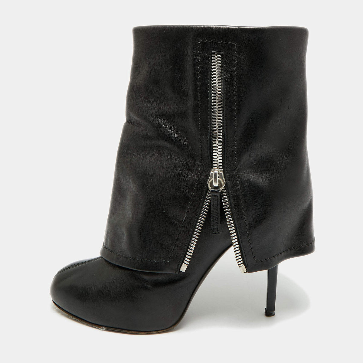 Giuseppe Zanotti Black Leather Mid-Calf Boots