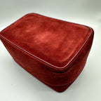 Gucci Horsebit Vanity Case in Red Suede