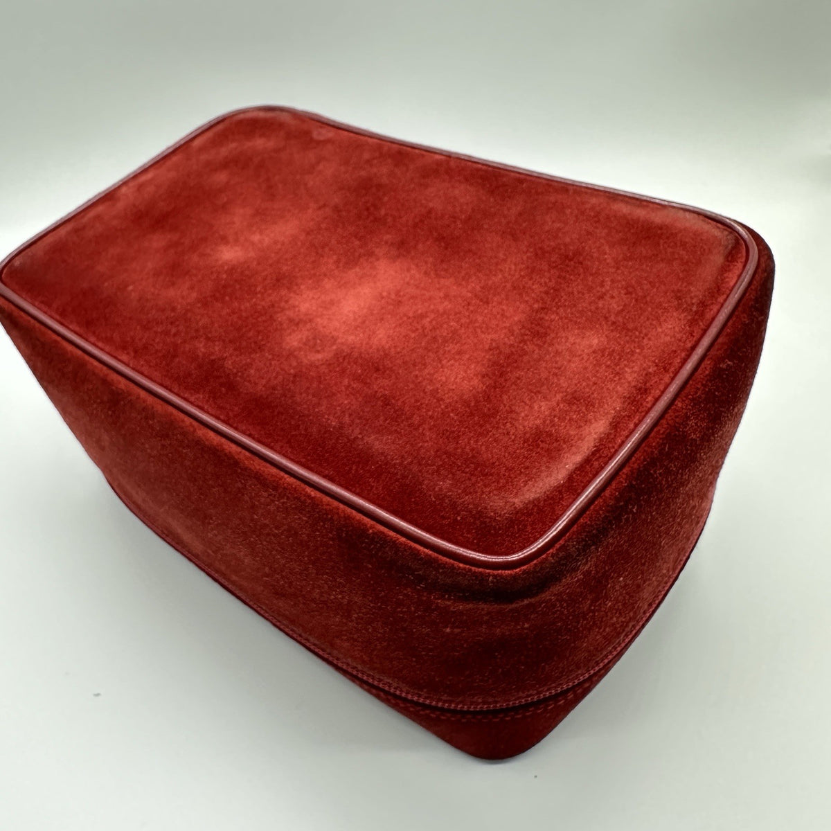 Gucci Horsebit Vanity Case in Red Suede
