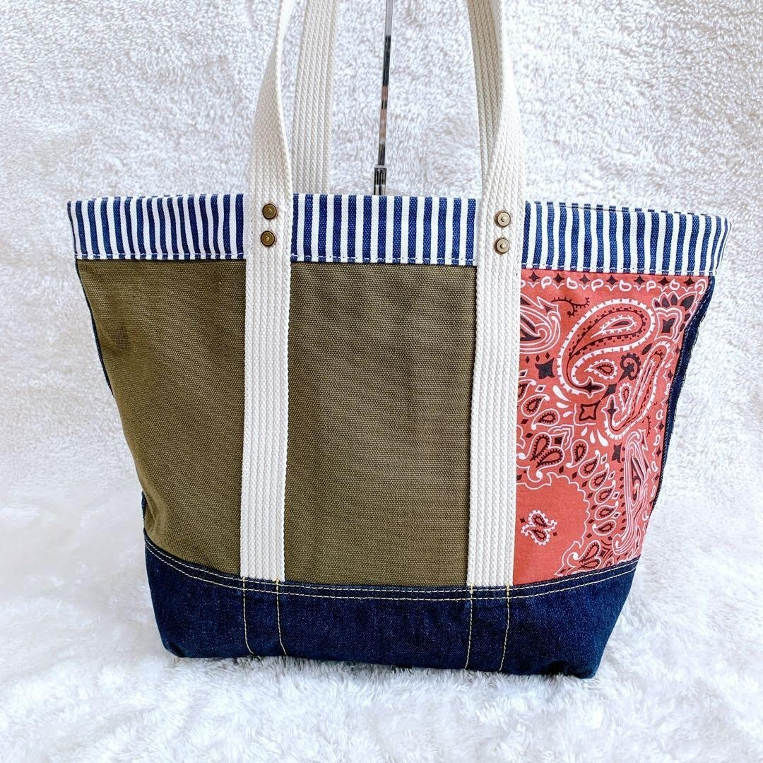 Polo Ralph Lauren Polo Bear Patchwork Denim Tote Bag, Indigo Canvas
