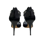 Giuseppe Zanotti Taz 110 Jeweled Sandal Heels, Black Raso Doppiato