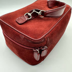 Gucci Horsebit Vanity Case in Red Suede
