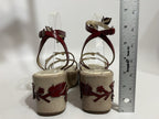 Prada SS1997 Red Floral Platform Sandal Heels