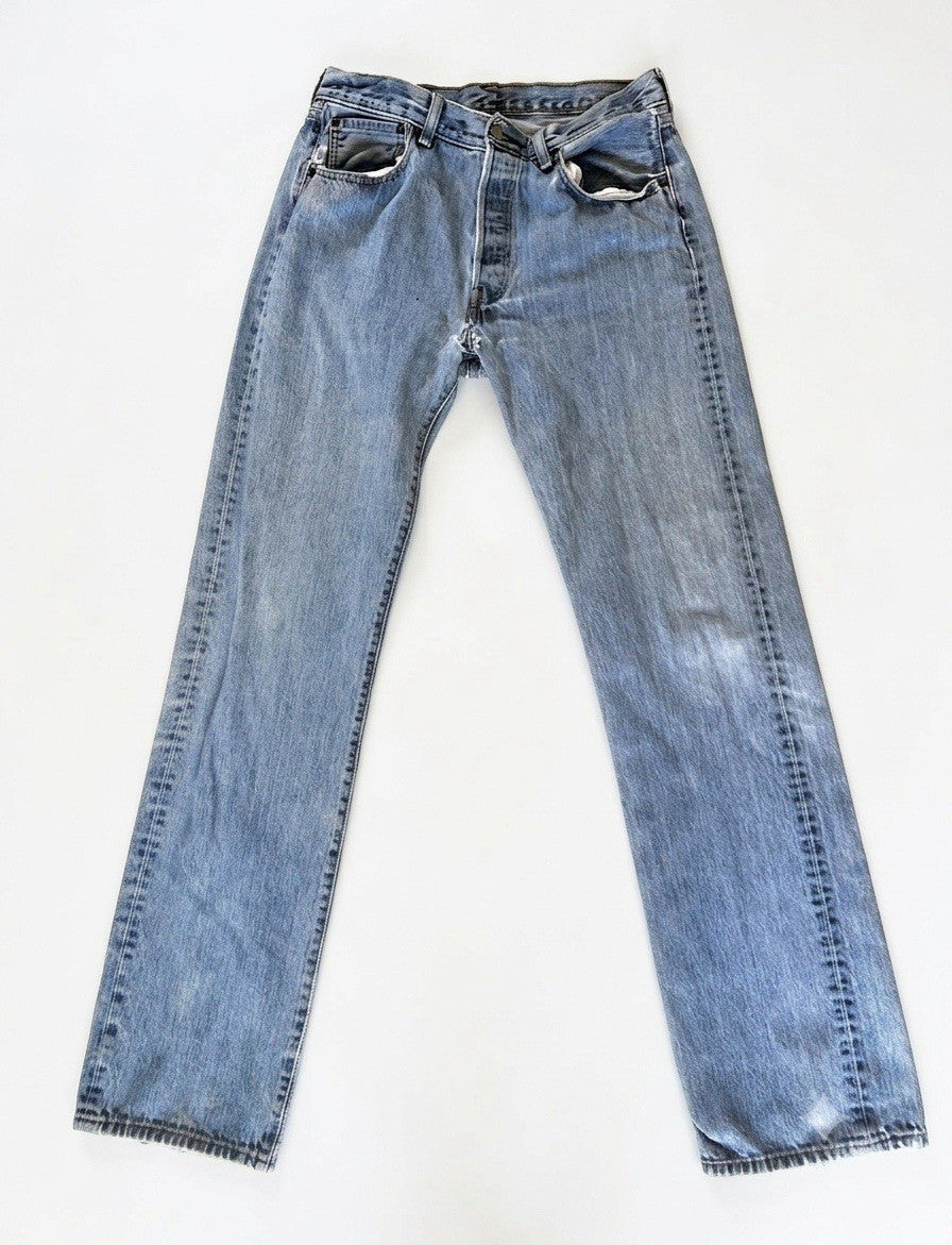 Levi's 501 Straight Fit Denim Jeans, Blue Light Wash